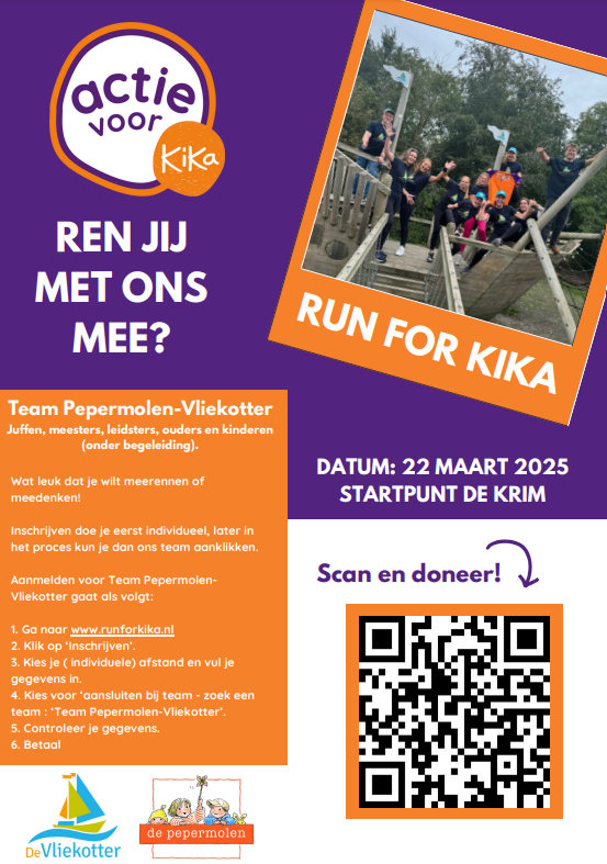 Team Pepermolen-Vliekotter gaat rennen voor Kika