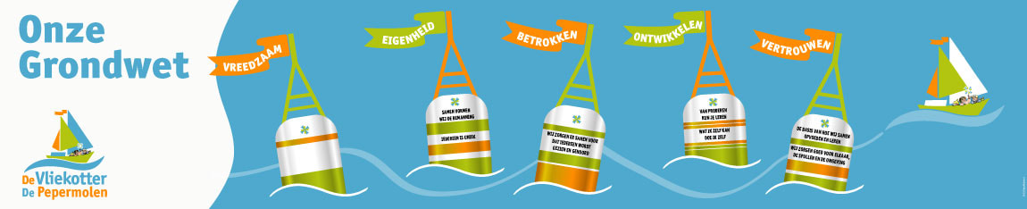 Vreedzaam, onze grondwet de kernwaarden van De Pepermolen